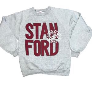 80s/90s Stanford gray large logo graphic sweatshirt super weight by Russell Med